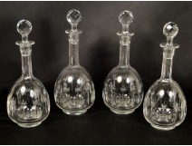 4 cut crystal decanters, St. Louis or Baccarat, nineteenth