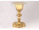 Chalice paten silver vermeillé Minerve Paul Brunet cross flowers chalice 19th