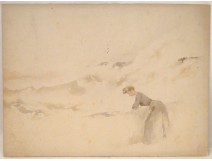 Watercolour Mountains Young elegant nineteenth Paul Roux