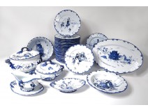 43PC earthenware service Creil Montereau decor Parisian Richard XIX