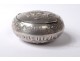 Small round box pills silver ice cream powder silver flowers nineteenth century