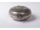 Small round box pills silver ice cream powder silver flowers nineteenth century