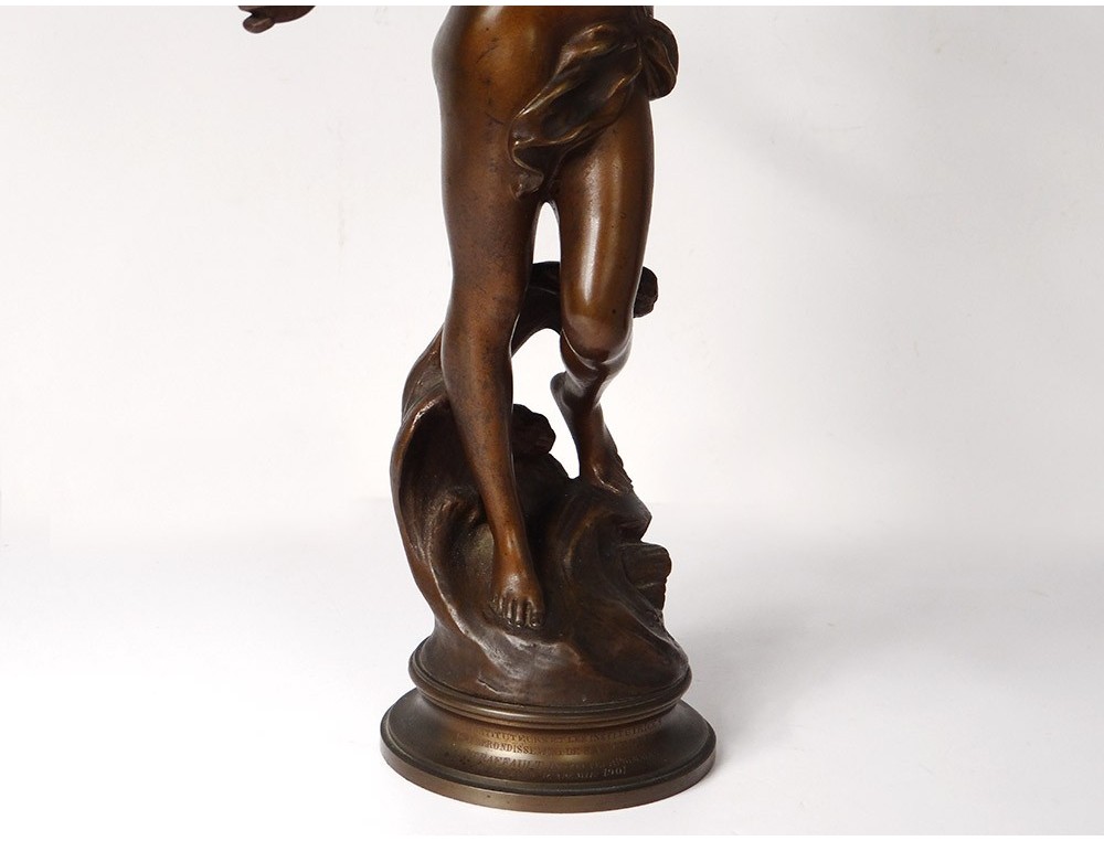 Bronze Sculpture Jacques Perrin The Wave Woman Undressed Dancer ...