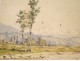 Watercolor Painting View Aix-Les-Bains Paul Roux 1883