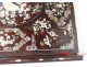 Mother of pearl wooden tray characters women landscape bamboo Vietnam nineteenth century