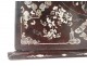 Mother of pearl wooden tray characters women landscape bamboo Vietnam nineteenth century