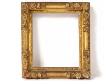 Regency small frame carved wood gilded flowers antique eighteenth century frame