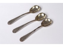 3 spoons with salts solid silver Minerva goldsmith Barrier 15,4gr twentieth century