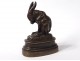 Small bronze sculpture Isidore Bonheur Rabbit in his toilet XIXth century