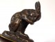 Small bronze sculpture Isidore Bonheur Rabbit in his toilet XIXth century