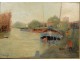 Painting and barges HST Rivere Louis Mazot twentieth