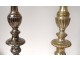 6 bronze candlesticks shells medallion altar church nineteenth century