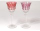 6 cut white wine glasses St. Louis model Tommy twentieth colors