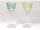 6 cut white wine glasses St. Louis model Tommy twentieth colors