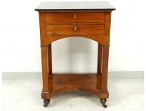 Bedside table Empire mahogany black marble late nineteenth century