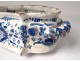 Refreshment faience Saint-Cloud monochrome blue shell flowers eighteenth