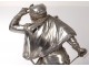 Pair Emile Guillemin sculptures duellists Renaissance bronze silver nineteenth