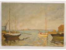 HST Impressionist Landscape seaside port of Blaye twentieth