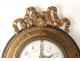 Pendulum round cartel wall lamp Louis XVI gilt bronze node clock late nineteenth