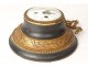 Pendulum round cartel wall lamp Louis XVI gilt bronze node clock late nineteenth