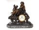 Large clock regulator woman antique Venus Cupid marble 67cm clock 19th