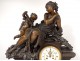 Large clock regulator woman antique Venus Cupid marble 67cm clock 19th