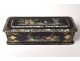 Glove box painted wood nacre birds flowers landscape Napoleon III nineteenth