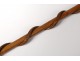 Cane of hairy carved wood snake cross Lorraine Memo Folk Art XXth