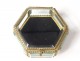 Jewel box box gilded brass beveled glass engraved Napoleon III nineteenth