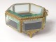 Jewel box box gilded brass beveled glass engraved Napoleon III nineteenth