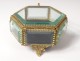 Jewel box box gilded brass beveled glass engraved Napoleon III nineteenth