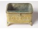 Jewel box box gilded brass beveled glass engraved Napoleon III nineteenth