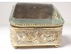 Jewel box box gilded brass beveled glass engraved Napoleon III nineteenth