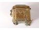 Jewel box box gilded brass beveled glass engraved Napoleon III nineteenth