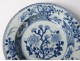 2 hollow plates porcelain plates Compagnie Indes white blue Kangxi XVIII