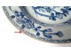 2 hollow plates porcelain plates Compagnie Indes white blue Kangxi XVIII