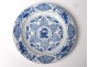 Porcelain plate India India Company white-blue signed XVIII