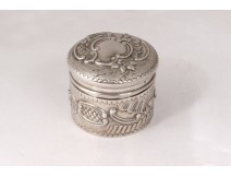 Small box solid silver flowers foliage silver 28gr nineteenth century