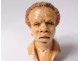 Small head of pipe sea foam carved Nubian man black meerschaum nineteenth