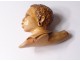 Small head of pipe sea foam carved Nubian man black meerschaum nineteenth