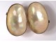 Mother of pearl egg holder gold metal chaplet box nineteenth century