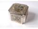 Box small box metal silvery mother of pearl flowers flowers birds nineteenth