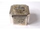 Box small box metal silvery mother of pearl flowers flowers birds nineteenth