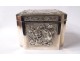 Box small box metal silvery mother of pearl flowers flowers birds nineteenth