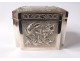 Box small box metal silvery mother of pearl flowers flowers birds nineteenth