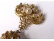 Brooch pendant gem antique brass golden pearls rhinestone dolphins nineteenth