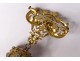 Brooch pendant gem antique brass golden pearls rhinestone dolphins nineteenth