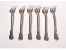 6 oyster forks silver plated goldsmith Christofle twentieth century