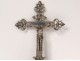 Christ crucifix processional cross silvered bronze Virgin Mary eighteenth