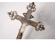 Christ crucifix processional cross silvered bronze Virgin Mary eighteenth